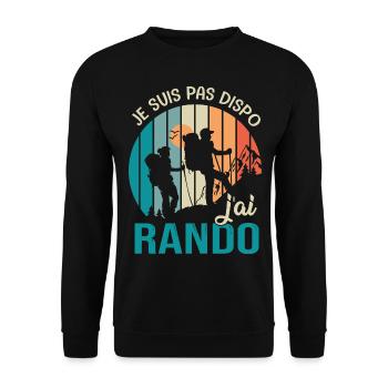 Randonnée pas dispo j ai Rando Humour randonnee - Sweat-shirt Unisexe - noir - Devant - Alina (178cm) & Michal (187cm)