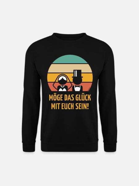 Glück Mit Euch (Brautpaar Köpfe / Sunset / 5C/V1) - Unisex Pullover - Schwarz