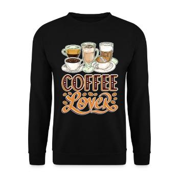 Coffee Coffee Lover Coffee Lover Coffee Mug - Unisex Sweatshirt - black - Front - Alina (178cm) & Michal (187cm)