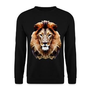 Modern polygon lion - Unisex Sweatshirt - black - Front - Alina (178cm) & Michal (187cm)
