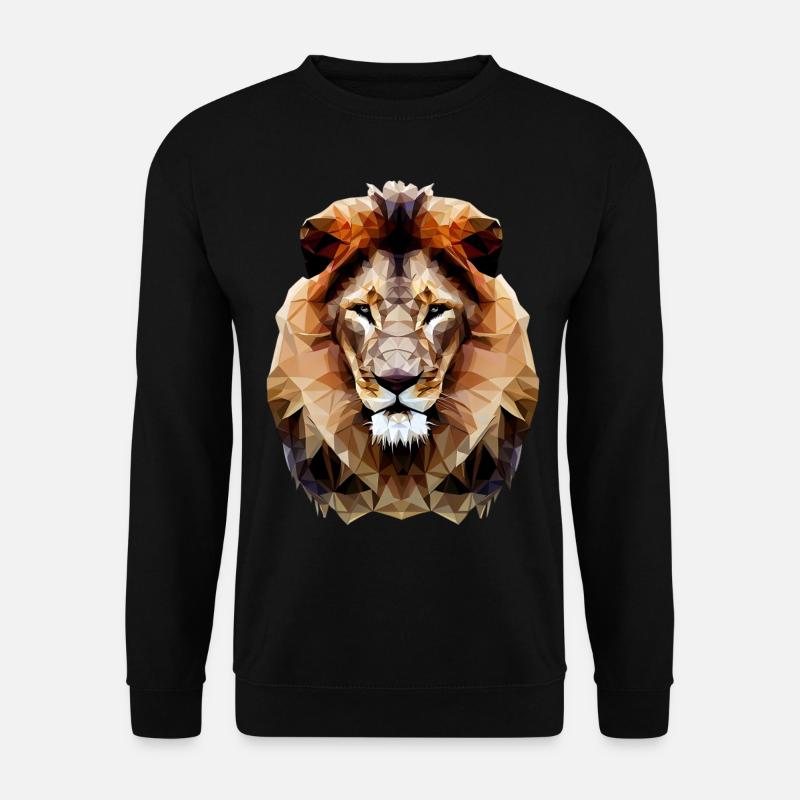 Moderner Polygon Löwe - Unisex Pullover - Schwarz