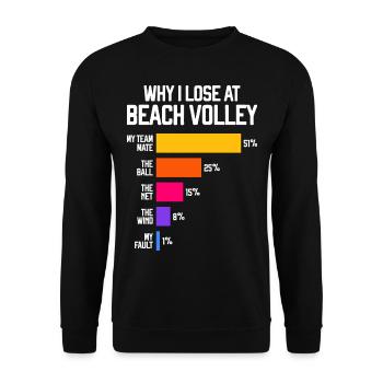 Why I Lose at Beach Volley Funny Volleyball Excuse - Unisex Sweatshirt - black - Front - Alina (178cm) & Michal (187cm)