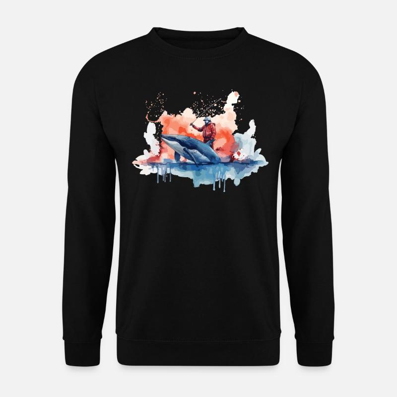 aquarell Wal - Unisex Pullover - Schwarz