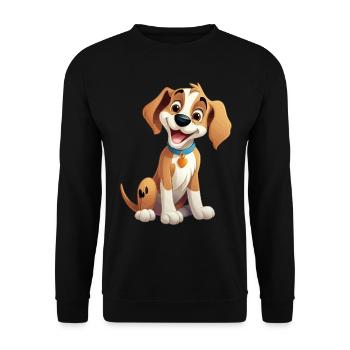 Dog Doggy Dog Lover Animal Cartoon Comic - Sweat-shirt Unisexe - noir - Devant - Alina (178cm) & Michal (187cm)