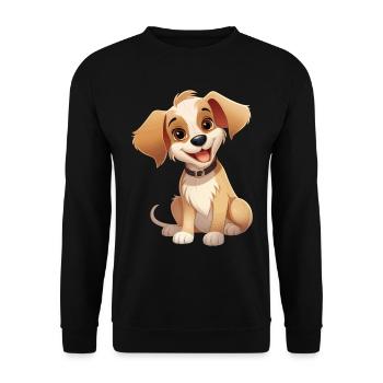 Dog Doggy Dog Lover Animal Cartoon Comic - Sweat-shirt Unisexe - noir - Devant - Alina (178cm) & Michal (187cm)
