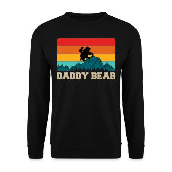 Daddy Bear climb the Mountain in Forest der Bär - Unisex Pullover - Schwarz - Vorne - Alina (178cm) & Michal (187cm)