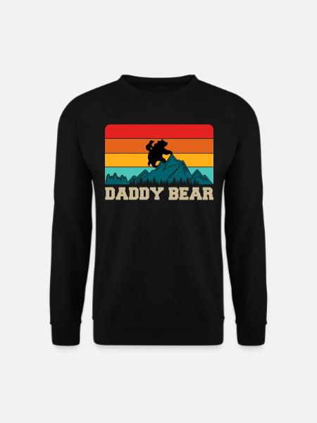 Daddy Bear climb the Mountain in Forest der Bär - Unisex Pullover - Schwarz