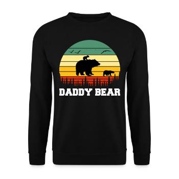 Daddy Bear climb the Mountain in Forest der Bär - Unisex Pullover - Schwarz - Vorne - Alina (178cm) & Michal (187cm)
