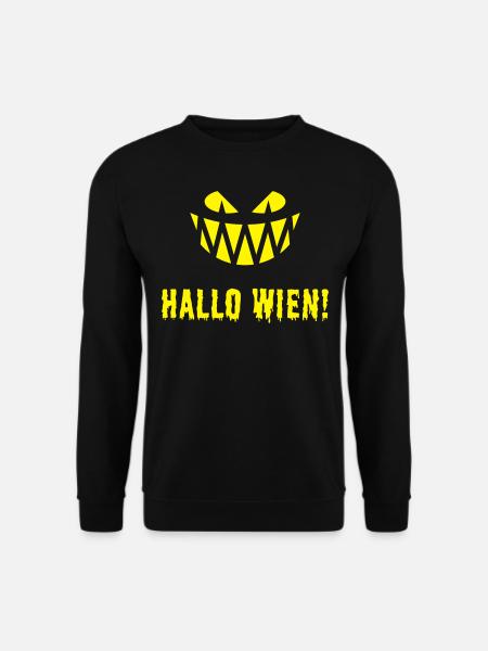 Hallo Wien! Fratze & Schriftzug (Halloween / Y) - Unisex Pullover - Schwarz