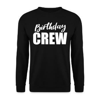Birthday Squad or Crew - Unisex Pullover - Schwarz - Vorne - Alina (178cm) & Michal (187cm)
