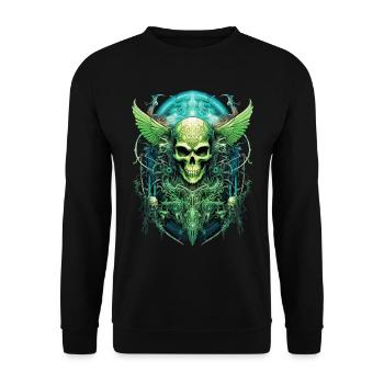 crâne, crâne, squelette, obscurité, sombre - Sweat-shirt Unisexe - noir - Devant - Alina (178cm) & Michal (187cm)