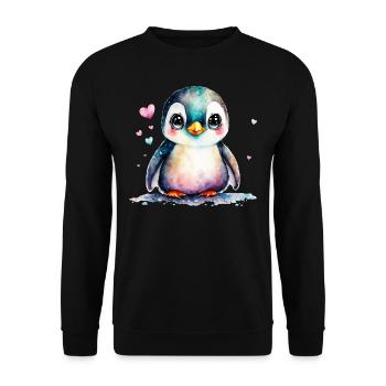 A Little Cute Baby Penguin Bird Penguins - Unisex Sweatshirt - black - Front - Alina (178cm) & Michal (187cm)