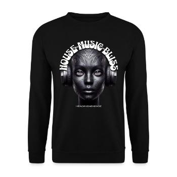 HOUSE MUSIC BLISS - Cool Woman with Headphones! - Unisex Sweatshirt - black - Front - Alina (178cm) & Michal (187cm)