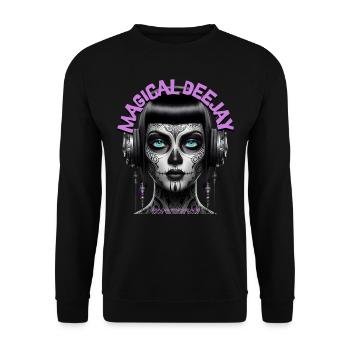 MAGICAL DEEJAY - Cool Woman with Headphones! - Unisex Sweatshirt - black - Front - Alina (178cm) & Michal (187cm)
