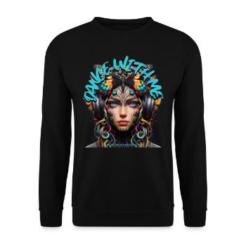 DANCE WITH ME - Cool Woman with Headphones! - Unisex Sweatshirt - black - Front - Alina (178cm) & Michal (187cm)