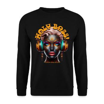 HOLY BASS! - Cool Woman with Headphones! - Unisex Sweatshirt - black - Front - Alina (178cm) & Michal (187cm)