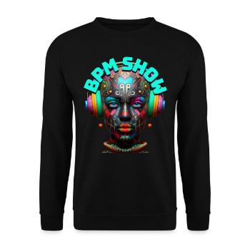 BPM SHOW - Cool Woman with Headphones! - Unisex Sweatshirt - black - Front - Alina (178cm) & Michal (187cm)