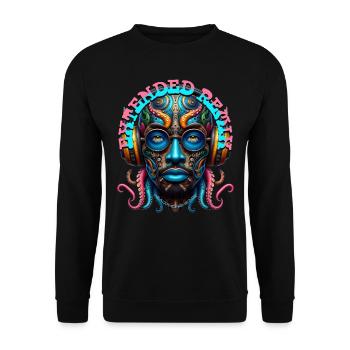 EXTENDED REMIX - Cool Dude with Headphones! - Unisex Sweatshirt - black - Front - Alina (178cm) & Michal (187cm)