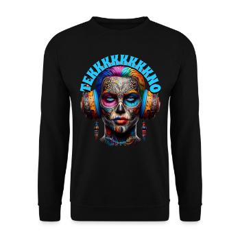 TEKKKKKKKKNO - Cool Dude with Headphones! - Unisex Sweatshirt - black - Front - Alina (178cm) & Michal (187cm)