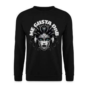 ME GUSTA DnB - Cool Creature with Headphones! - Unisex Sweatshirt - black - Front - Alina (178cm) & Michal (187cm)