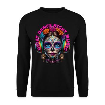 RIGHT DANCE, RIGHT MUSIC - Cool Human & Headphones - Unisex Sweatshirt - black - Front - Alina (178cm) & Michal (187cm)