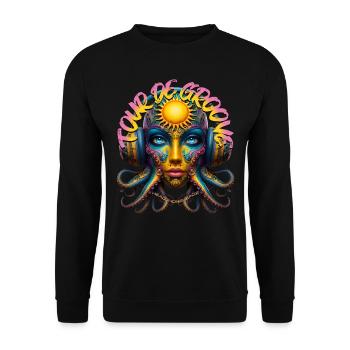 TOUR DE GROOVE - Cool Creature with Headphones! - Unisex Sweatshirt - black - Front - Alina (178cm) & Michal (187cm)