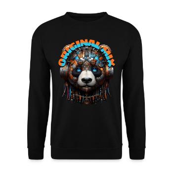 ORIGINAL MIX - Cool Panda with Headphones! - Unisex Sweatshirt - black - Front - Alina (178cm) & Michal (187cm)