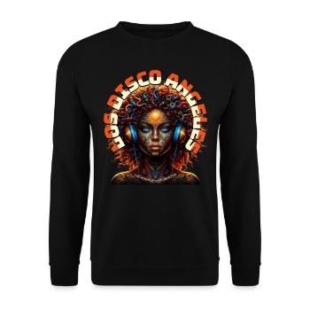 LOS DISCO ANGELES - Cool Woman with Headphones! - Unisex Sweatshirt - black - Front - Alina (178cm) & Michal (187cm)