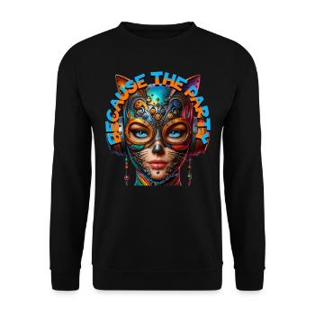 BECAUSE THE PARTY - Cool Woman with Headphones! - Unisex Sweatshirt - black - Front - Alina (178cm) & Michal (187cm)