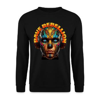 RAVE REBELLION - Cool Dude with Headphones! - Unisex Sweatshirt - black - Front - Alina (178cm) & Michal (187cm)