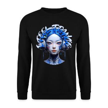 I FEEL TRANCE - Cool Human with Headphones! - Unisex Sweatshirt - black - Front - Alina (178cm) & Michal (187cm)