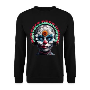 PERFECT DEEP HOUSE - Cool Creature with Headphones - Unisex Sweatshirt - black - Front - Alina (178cm) & Michal (187cm)