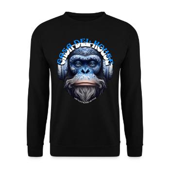 CASA DEL HOUSE - Cool Orangutan with Headphones! - Unisex Sweatshirt - black - Front - Alina (178cm) & Michal (187cm)