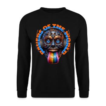 RAVERS OF THE WORLD - Cool Creature & Headphones! - Unisex Sweatshirt - black - Front - Alina (178cm) & Michal (187cm)