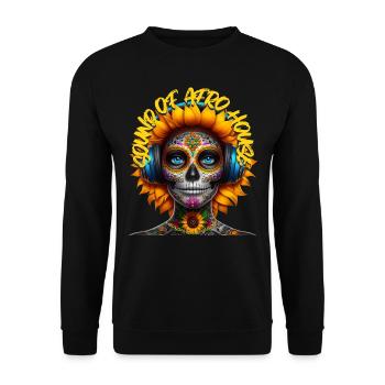 SOUND OF AFRO HOUSE - Cool Creature & Headphones! - Unisex Sweatshirt - black - Front - Alina (178cm) & Michal (187cm)