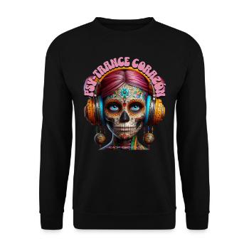 PSY-TRANCE CORAZÓN - Cool Woman with Headphones! - Unisex Sweatshirt - black - Front - Alina (178cm) & Michal (187cm)