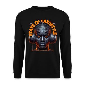 STATE OF HARDSTYLE - Cool Dude with Headphones! - Unisex Sweatshirt - black - Front - Alina (178cm) & Michal (187cm)