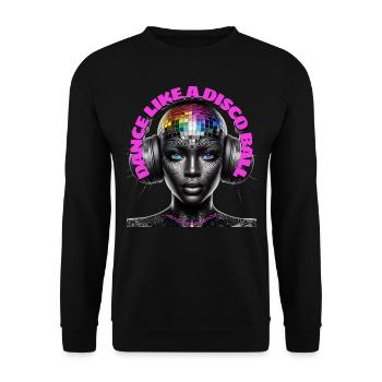 DANCE LIKE A DISCO BALL - Cool Woman & Headphones! - Unisex Sweatshirt - black - Front - Alina (178cm) & Michal (187cm)
