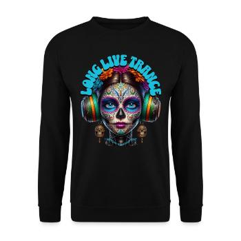 LONG LIVE TRANCE - Cool Woman with Headphones! - Unisex Sweatshirt - black - Front - Alina (178cm) & Michal (187cm)