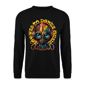 SAY YES TO DANCE MUSIC -Cute Creature & Headphones - Unisex Sweatshirt - black - Front - Alina (178cm) & Michal (187cm)