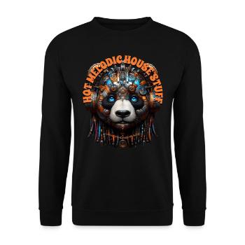 HOT MELODIC HOUSE STUFF - Cute Panda & Headphones! - Unisex Sweatshirt - black - Front - Alina (178cm) & Michal (187cm)