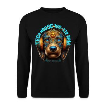 TECH HOUSE 126-132 BPM - Labradoodle & Headphones! - Unisex Sweatshirt - black - Front - Alina (178cm) & Michal (187cm)