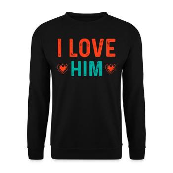 Je l’aime de tout cœur Ich liebe Ihn mit Herzen - Sweat-shirt Unisexe - noir - Devant - Alina (178cm) & Michal (187cm)