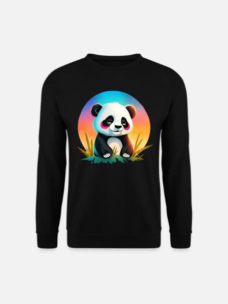 Ein süßes Panda Bär a cute baby Panda Bear - Unisex Pullover - Schwarz
