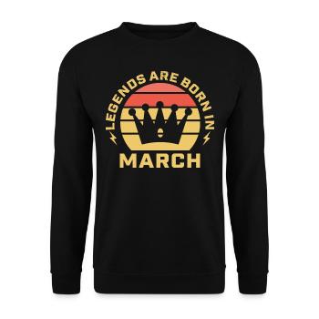 The legends are born in March, birthday in March - Unisex Pullover - Schwarz - Vorne - Alina (178cm) & Michal (187cm)