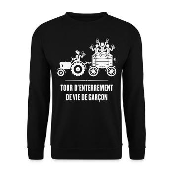 Tour D’Enterrement Vie Garçon Tracteur Tonneau (W) - Sweat-shirt Unisexe - noir - Devant - Alina (178cm) & Michal (187cm)