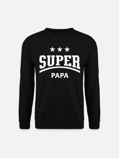 Super Papa (Papi / Vater / Vati / Vatertag, White) - Unisex Pullover - Schwarz