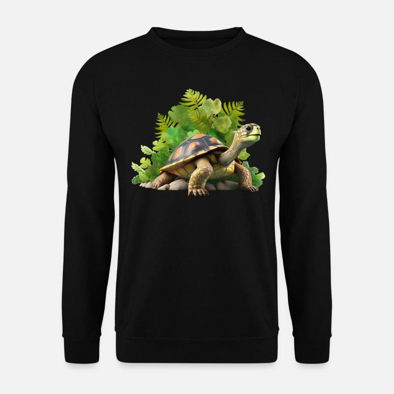 Turtle with tropical leaves Turtles - Unisex Sweatshirt - black