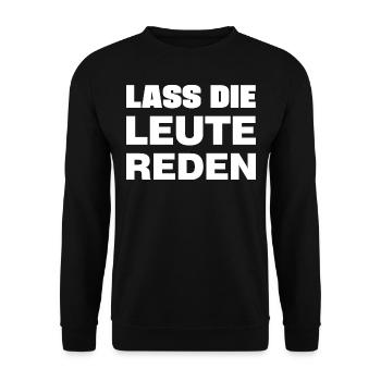 Lass die Leute reden - Unisex Pullover - Schwarz - Vorne - Alina (178cm) & Michal (187cm)