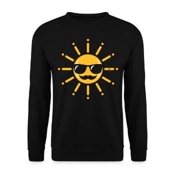 Drôle De Soleil Avec Lunettes De Soleil Et Moustache 2C - Sweat-shirt Unisexe - noir - Devant - Alina (178cm) & Michal (187cm)